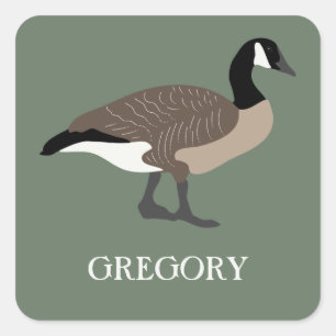 Bird Lovers Canada Geese Illustration Personalized Vierkante Sticker