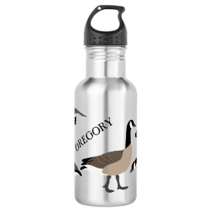 Bird Lovers Canada Geese Illustration Personalized Waterfles