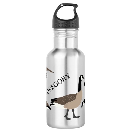 Bird Lovers Canada Geese Illustration Personalized Waterfles (Voorkant)