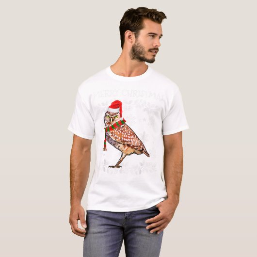 Bird Merry Kerstmis Ornament Burroroeiing T-shirt (Voorkant volledig)