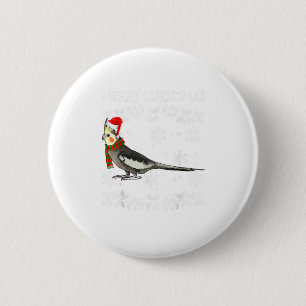 Bird Merry kerstversier Cockatiel Ronde Button 5,7 Cm