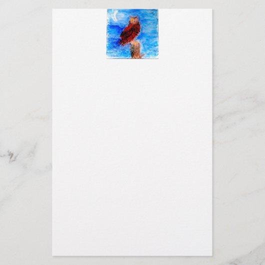 Bird Moonlight Owl Briefpapier (Voorkant)