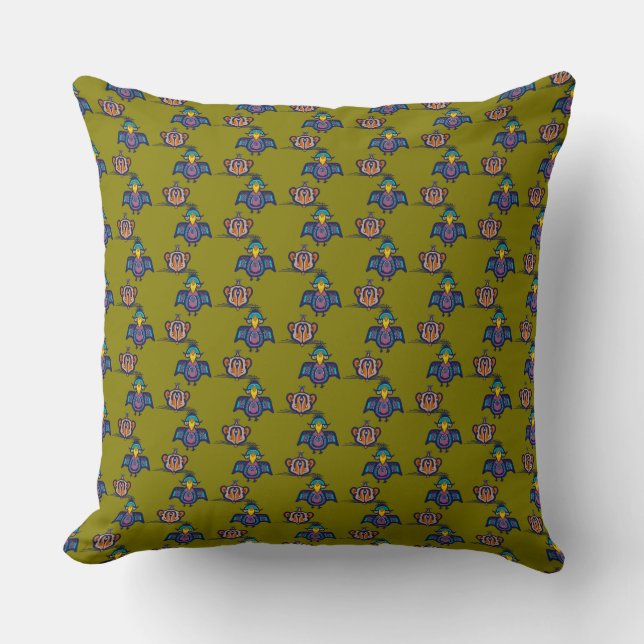 Bird & Mouse Throw Pillow Kussen (Voorkant)