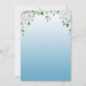 Bird Natuur Baptism Invitation Blue Floral Kaart (Achterkant)