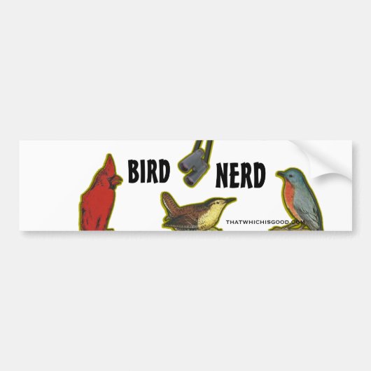 Bird Nerd Bumpersticker (Voorkant)