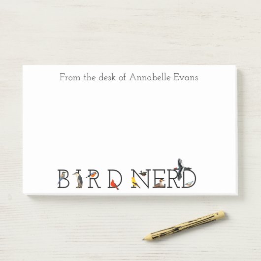 Bird Nerd Classic Collectie Personaliseren Post-it® Notes (Op bureau)