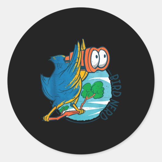 Bird Nerd Funny Bird Watching Birds Lover Ornithol Ronde Sticker (Voorkant)