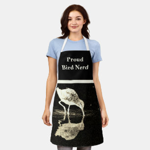 Bird Nerd Reflectie Zwart Wit Moderne Vogelaar Schort