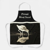 Bird Nerd Reflectie Zwart Wit Moderne Vogelaar Schort (Voorkant)