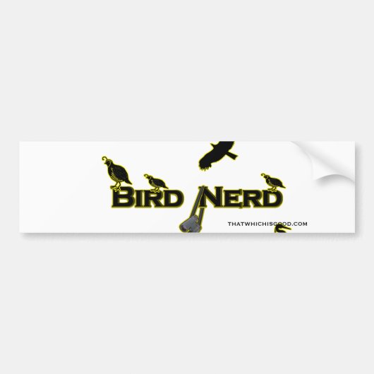 Bird Nerd Silhouette Bumpersticker (Voorkant)