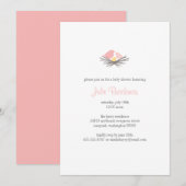 Bird Nest Baby shower Invitation Kaart (Voorkant / Achterkant)