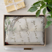 Bird Nest Gold Floral Carte Postale French Script Tissuepapier (Geschenk)
