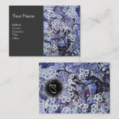 BIRD NEST, monogram, blauw wit grijs Visitekaartje (Voorkant / Achterkant)