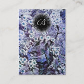 BIRD NEST, monogram, blauw wit roze Visitekaartje (Achterkant)