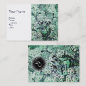 BIRD NEST, monogram, groen wit Visitekaartje (Voorkant / Achterkant)