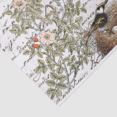 Bird Nest Pink Rose Butterfly Gold French Script Tissuepapier (Detail)