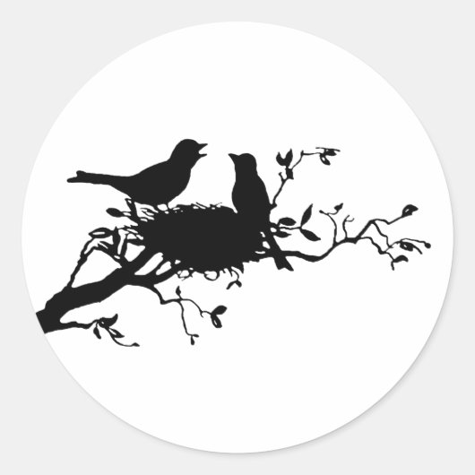 Bird Nest Ronde Sticker (Voorkant)