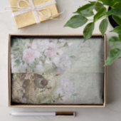 Bird Nest Roos French Script Decoupage Tissuepapier (Geschenk)