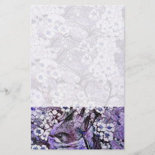 BIRD NEST, wit blauw paars Briefpapier