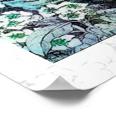 BIRD NEST, wit blauw Poster (Hoek)