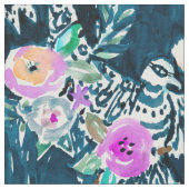 Bird of Hey Floral Waterverf Pattern Stof (Close Up)