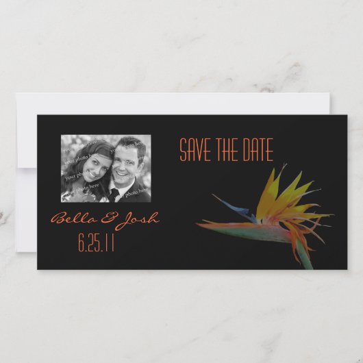 Bird of Paradise Bewaar de datum fotokaart Save The Date (Voorkant)