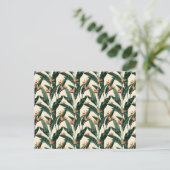 Bird of Paradise Botanical Pattern Junk Journal Briefkaart (Staand voorkant)