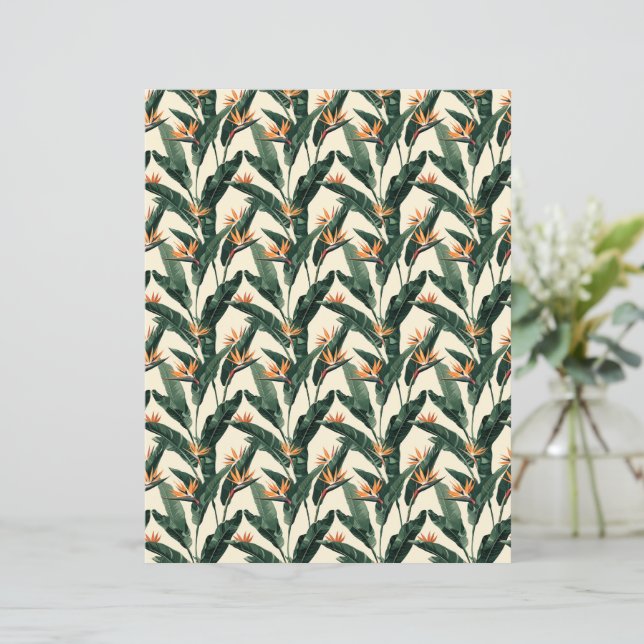 Bird of Paradise Botanical Pattern Scrapbook Papie (Staand voorkant)