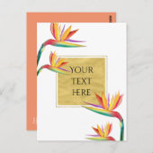 Bird of Paradise Elegant Goud Wit Bruiloft Briefkaart (Voorkant / Achterkant)