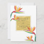 Bird of Paradise Elegant Goud Wit Bruiloft Kaart (Voorkant)