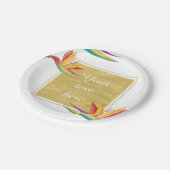 Bird of Paradise Elegant Goud Wit Bruiloft Papieren Bordje (Gekanteld)