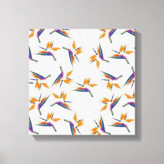 Bird of paradise flower pattern canvas afdruk (Voorkant)