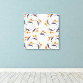 Bird of paradise flower pattern canvas afdruk (Insitu (Houten vloer))