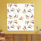 Bird of paradise flower pattern canvas afdruk (Insitu (Woonkamer))