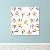 Bird of paradise flower pattern canvas afdruk (Insitu (Houten vloer))
