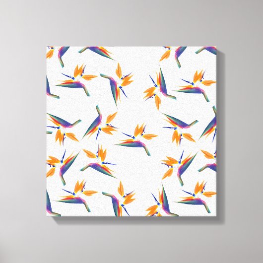 Bird of paradise flower pattern canvas afdruk (Voorkant)