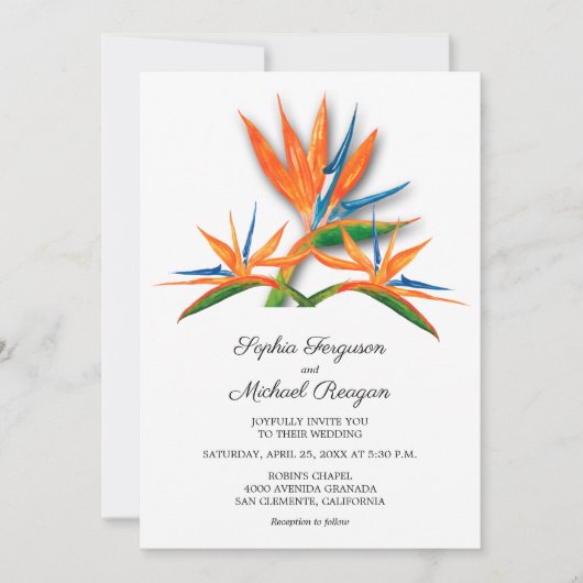 Bird of Paradise Mariage All In One Invitations (Devant)