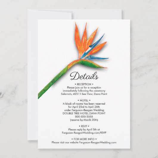 Bird of Paradise Mariage All In One Invitations (Dos)