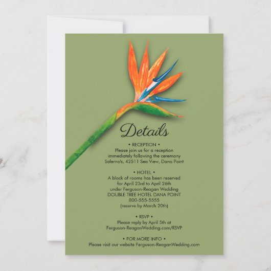 Bird of Paradise Mariage All In One Invitations (Dos)