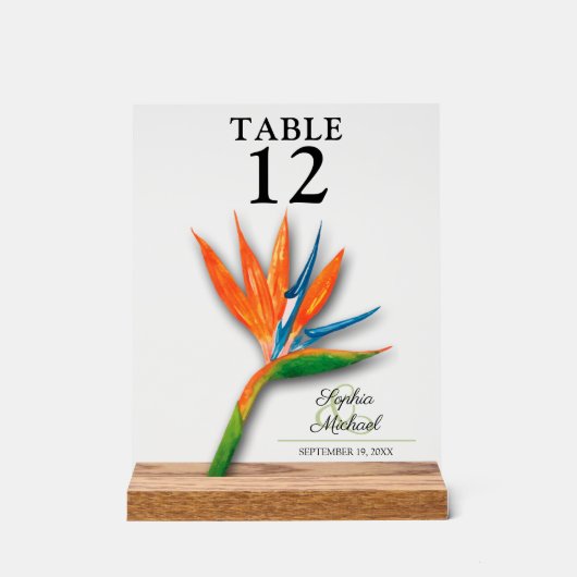 Bird of Paradise Mariage Numéro de tableau (Recto)