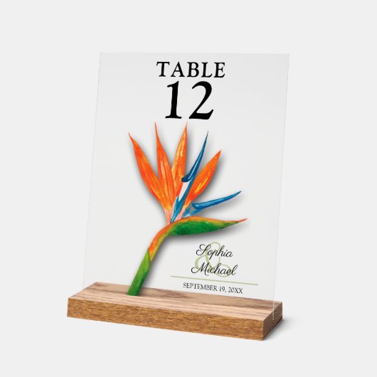 Bird of Paradise Mariage Numéro de tableau (Angle)