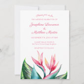 Bird of Paradise Monogram bruiloft uitnodigingen (Voorkant)