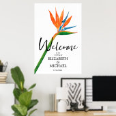 Bird of Paradise op bruiloft welkom Poster (Thuiskantoor)