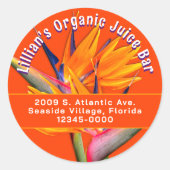 Bird of Paradise Retours Adresse Stickers Round (Devant)