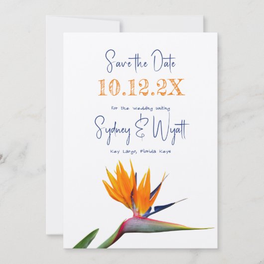 Bird of Paradise Simple Mariage Faire-part (Devant)