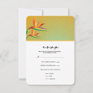 Bird of Paradise Tropical Floral RSVP-kaart RSVP Kaartje