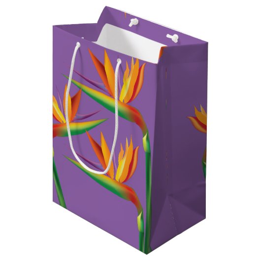 Bird of Paradise Tropische Bloemenfeest Gift Bag Medium Cadeauzakje (Voorkant Gekanteld)