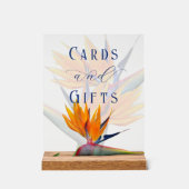 Bird of Paradise Trouwtafel Teken Acryl Bord (Voorkant)