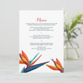 Bird of Paradise Waterverf huwelijksmenu Menu (Staand voorkant)