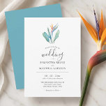 Bird of Paradise Wedding Invitations Cartes<br><div class="desc">Donnez le ton à votre mariage sur mesure grâce à ces cartes d'invitation à un mariage tropical, inspirées par la beauté vibrante de la fleur Oiseau du Paradis. Parfait pour un mariage à la plage en Floride, Oahu, West Palm Beach, ou un mariage à la plage à Hawaii, ce faire-part...</div>